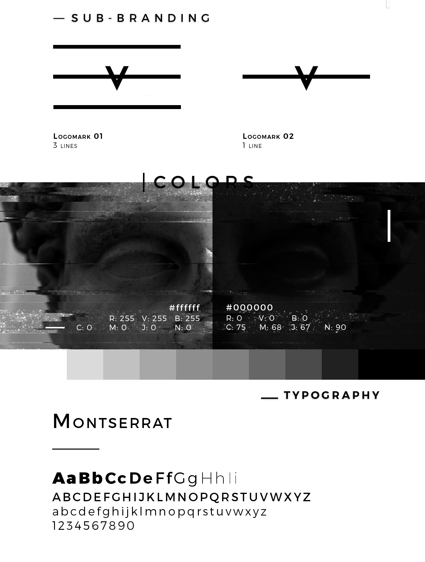 visual identity identity creative Glitch art black and white minimalist prvst Graphic Designer logo