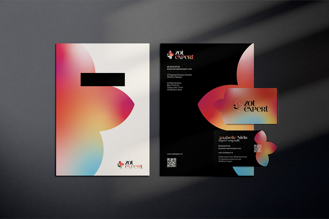 brand identity logo business card expert-comptable gradient guidelines UI/UX Webdesign colorful