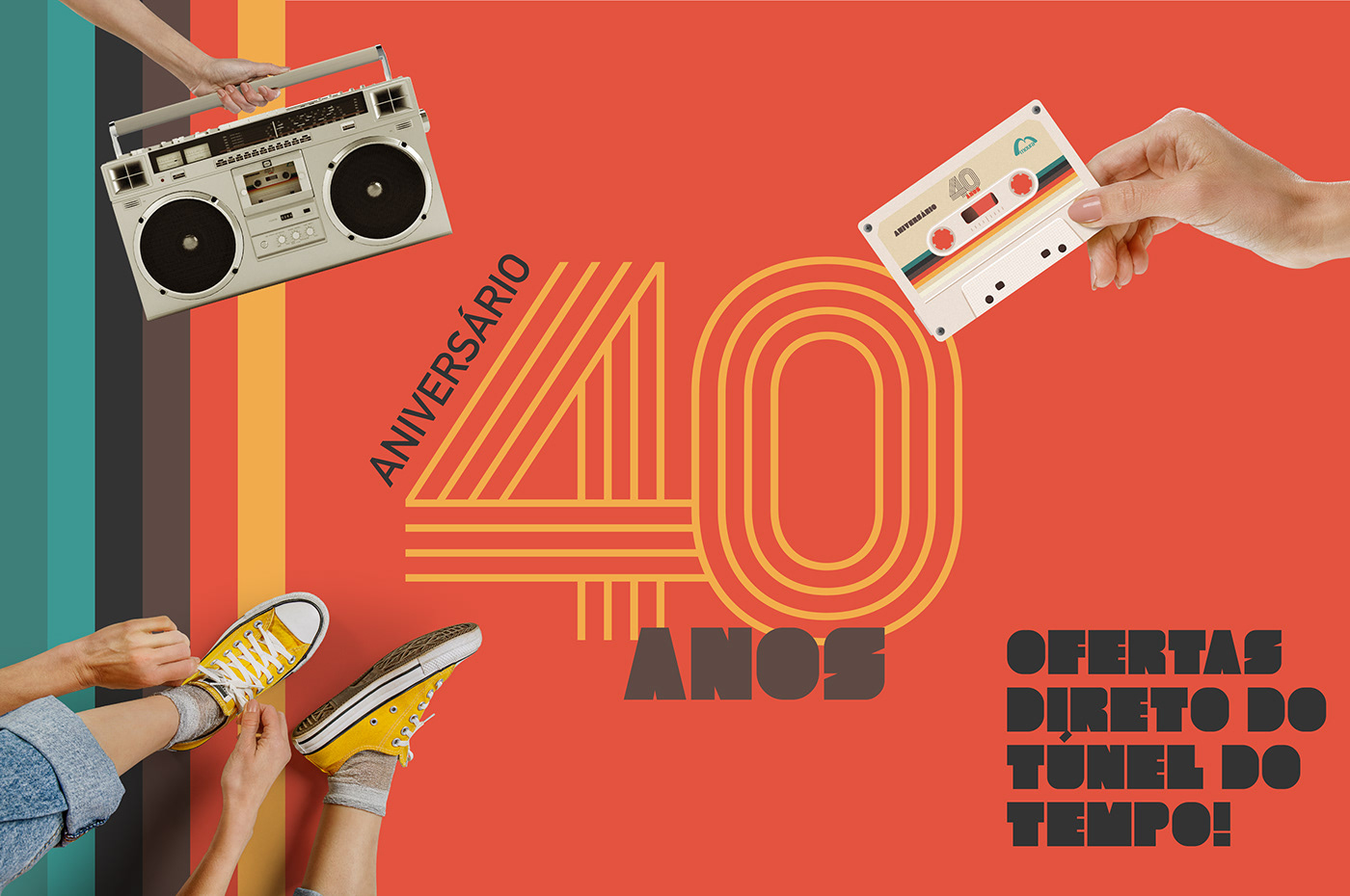 aniversário varejo Supermercados storyboard campanha publicitária anos 80 branding  Campanha de Varejo direção de criação Direção e arte