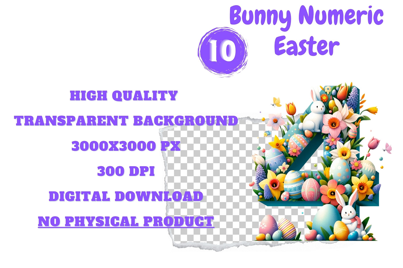 watercolor numbers Easter Easter Egg bunny