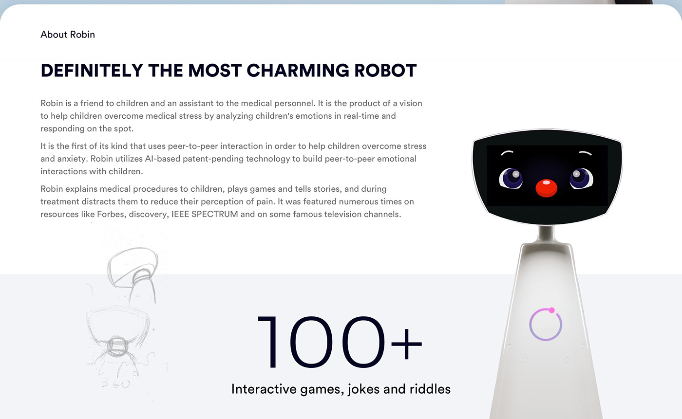 ai childcare corporate healthcare hospital medical robot UI ux Website Design