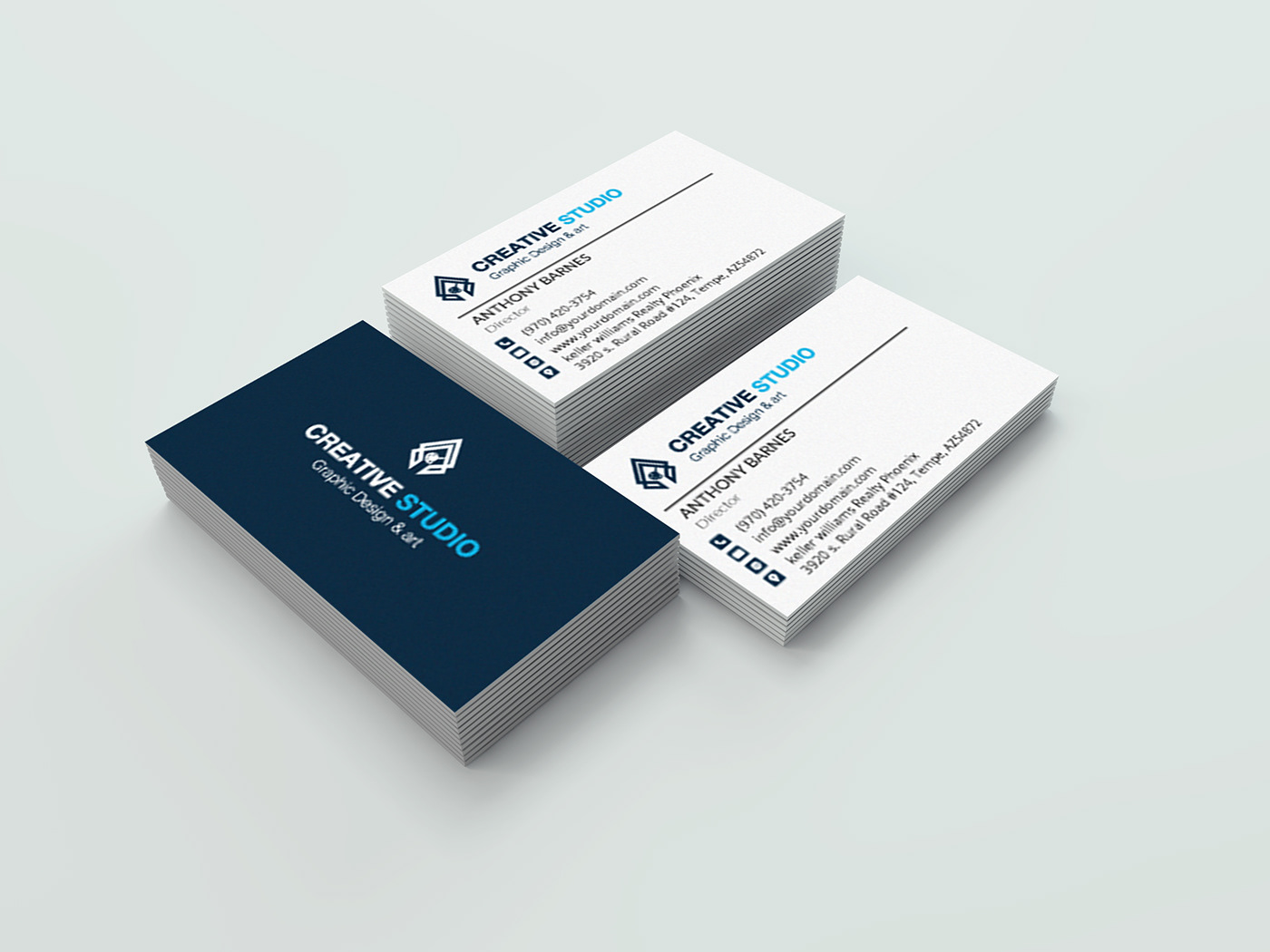 2in1 black blue bundle business card business card bundle card clean CMYK color