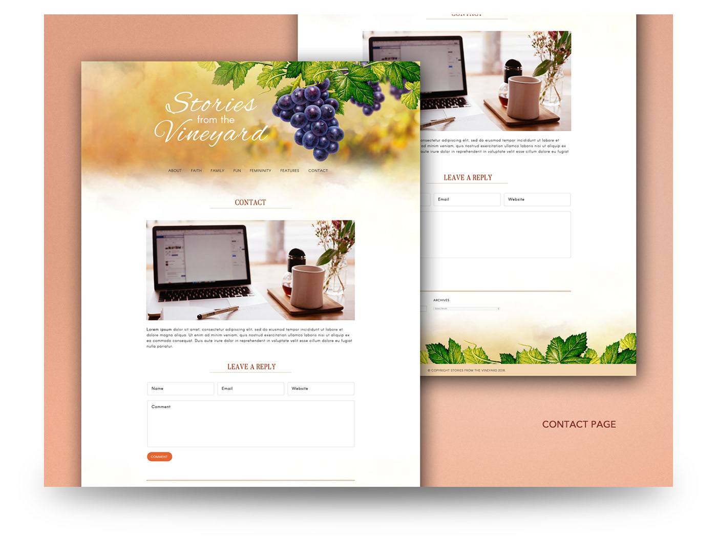 blogger Website warm colors homey vineyard grapes Tuscany leaves