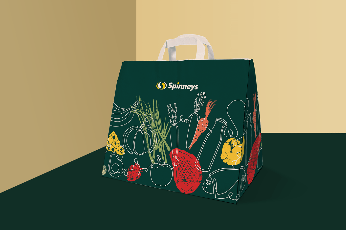Hypermarket Supermarket Shopping bags design packaging design Spinneys ecofriendly design ecofriendlypackaging