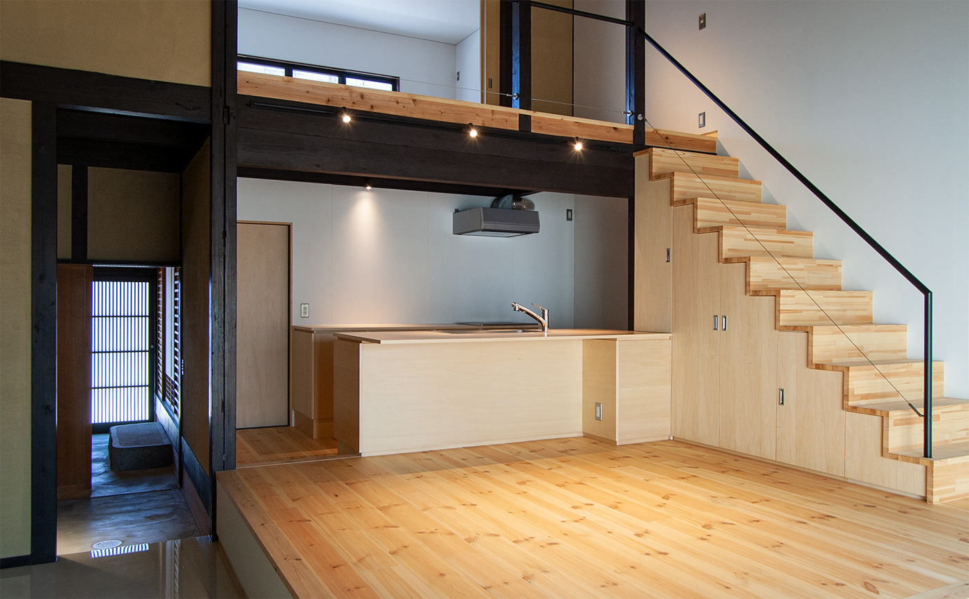 Arshitecture house Residence Interior design Staircase livingroom wooden renovation japan