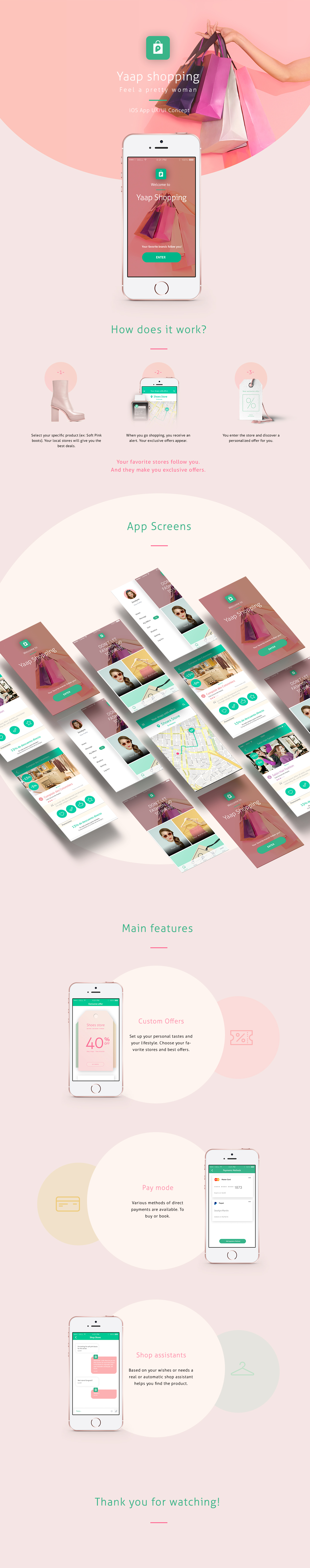 design interaction ux UI brand Shopping yaap app