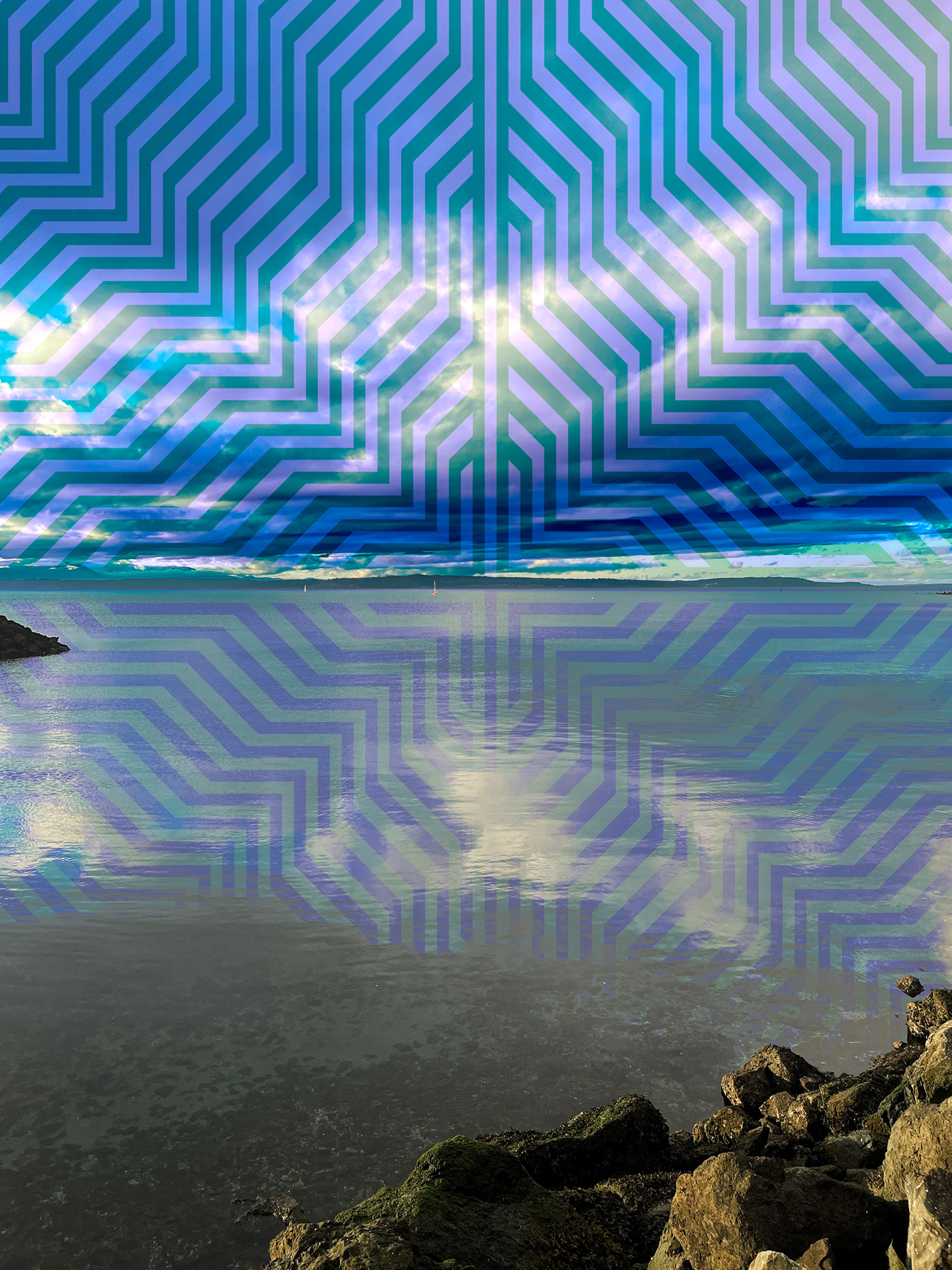 beach optical illusion pacific northwest pattern Photography  Puget Sound SKY