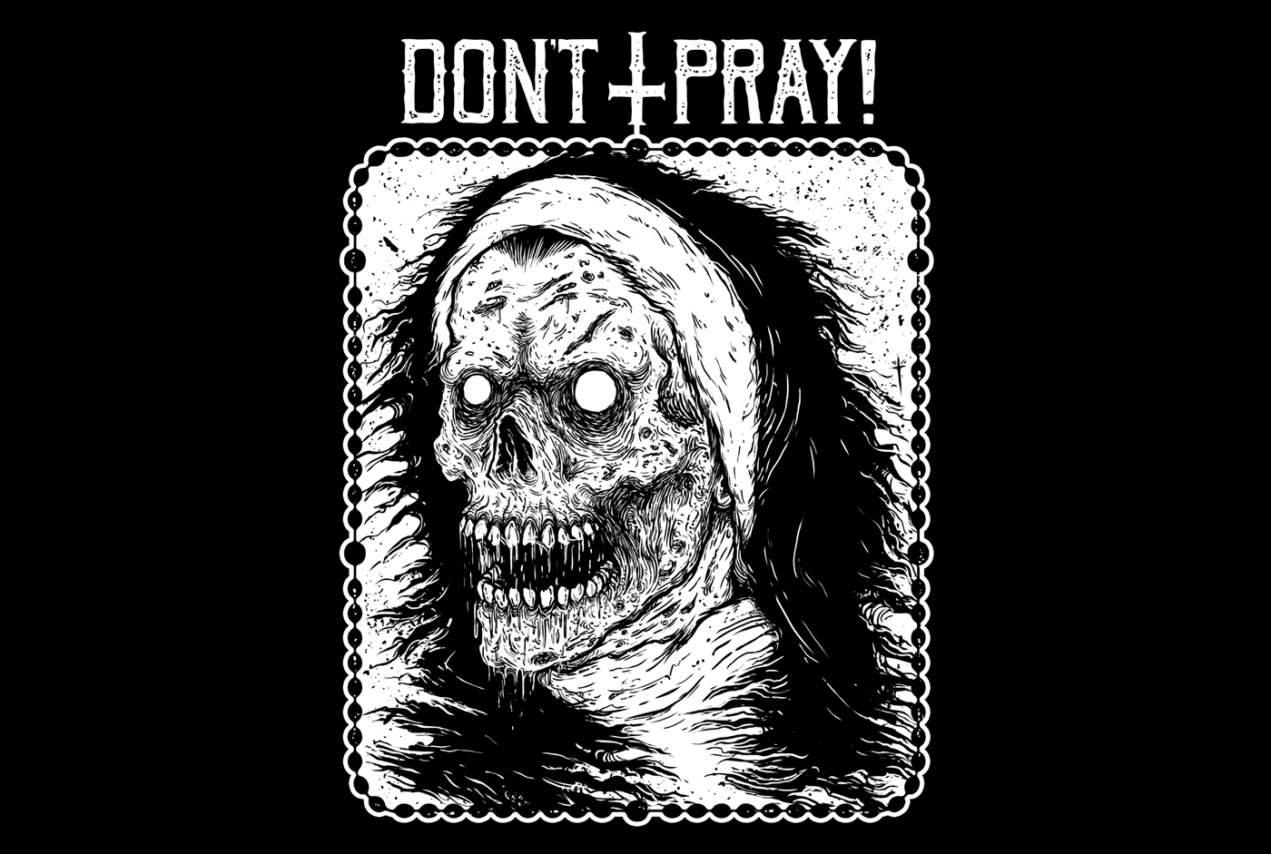 the nun horror Halloween spooky Scary creepy monster Digital Art  Terror Pray