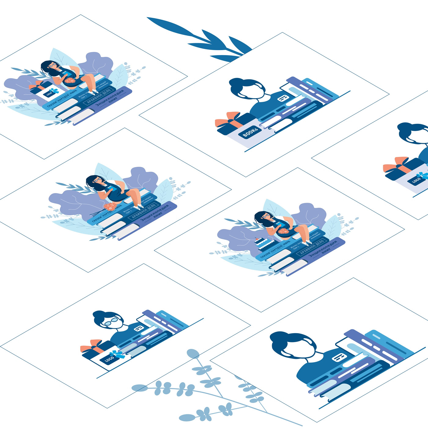 ilustration card blue Behance new pr Project concept