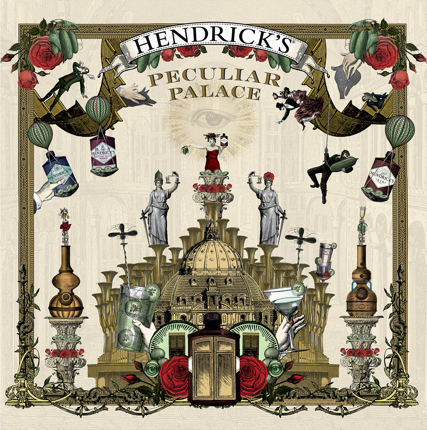 alcohol Packaging beverage branding  Advertising  identity typography   campaign packaging design Hendrick's gin