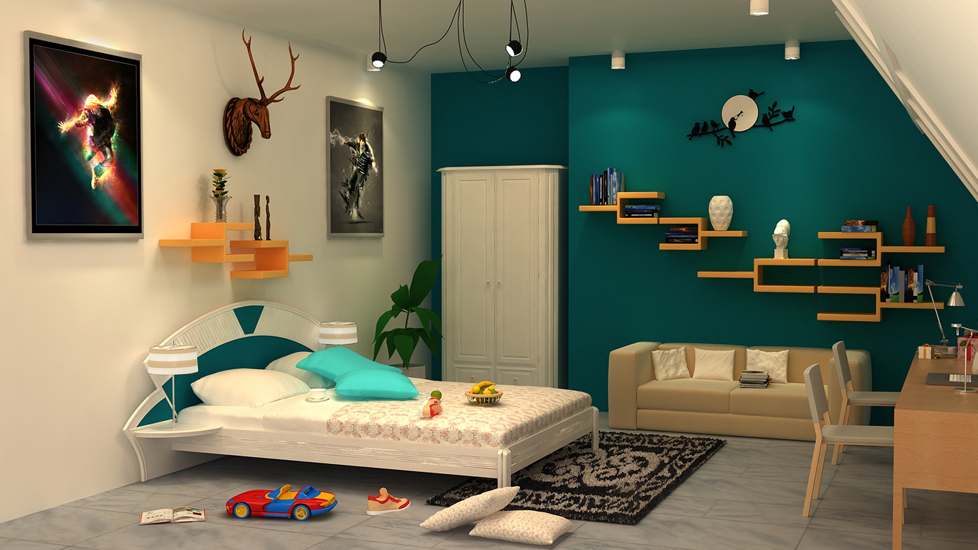 3d interior of Bedroom with 3ds max with vray :) on Behance