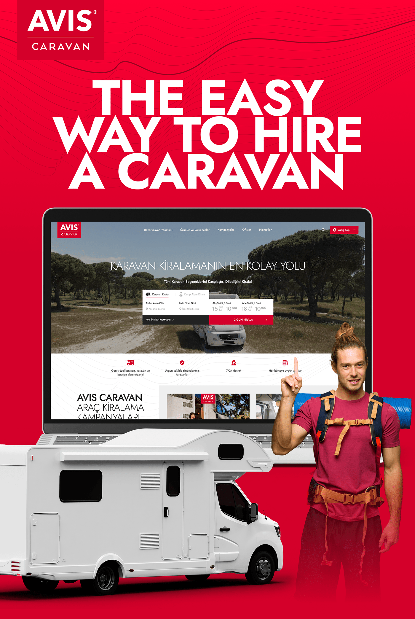 UI/UX Website caravan caravan rent Web Design  landing page