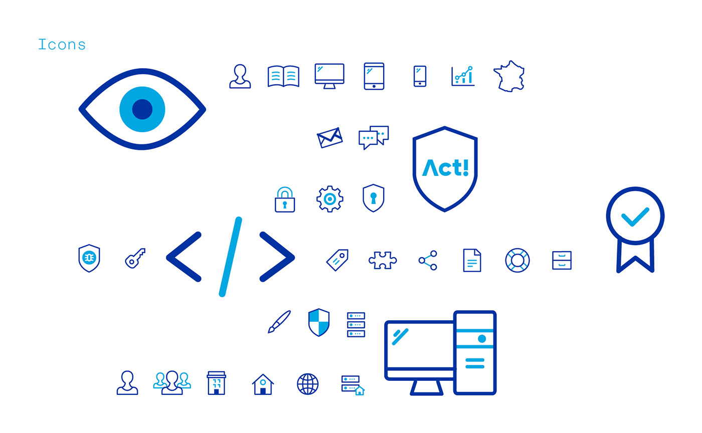 Logotype identité visuelle pictogrammes web agency blue bleu branding  Icon graphic design  Brand Design