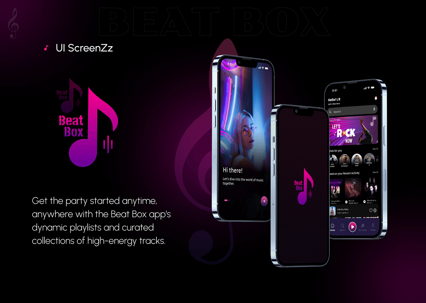 music Mobile app gradient darktheme UI/UX UI user interface ui design music app mobile