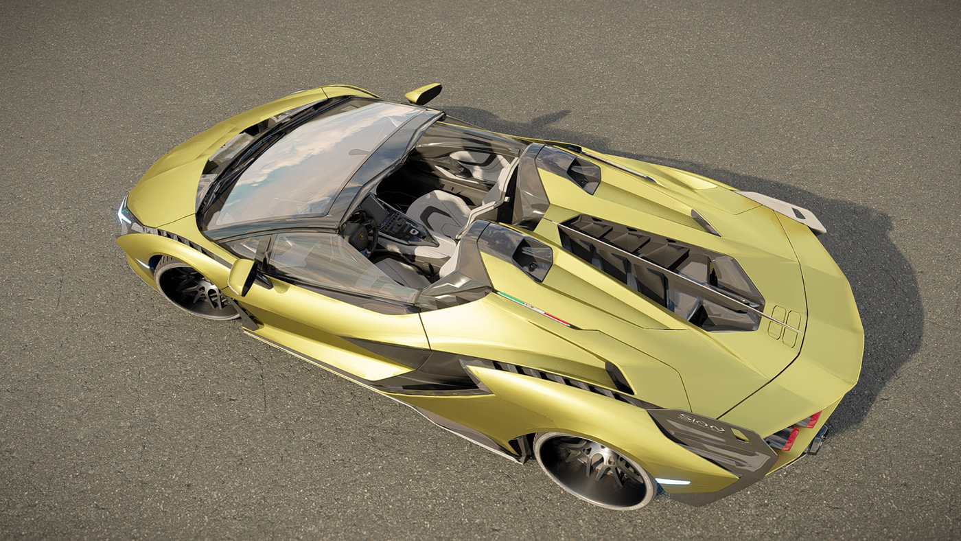 Vehicle lamborghini Lamborghini sian roadster concept coupe Render visualization