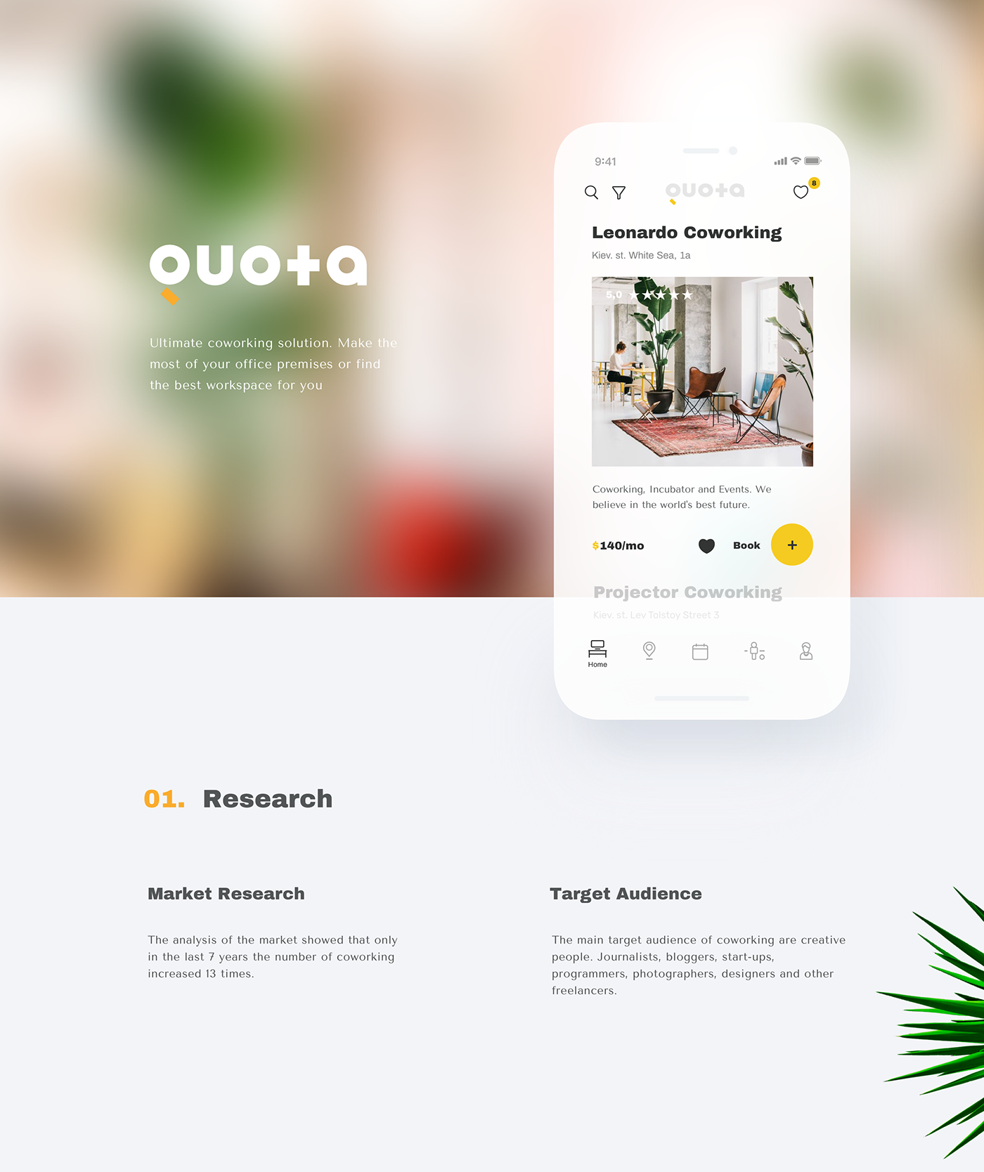 UI ux app coworking community social clean app design service Office