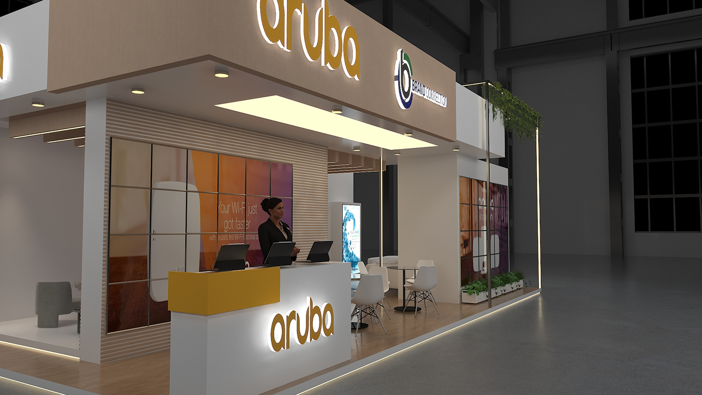 Exhibition  booth 3D architecture Render visualization modern 3ds max vray design