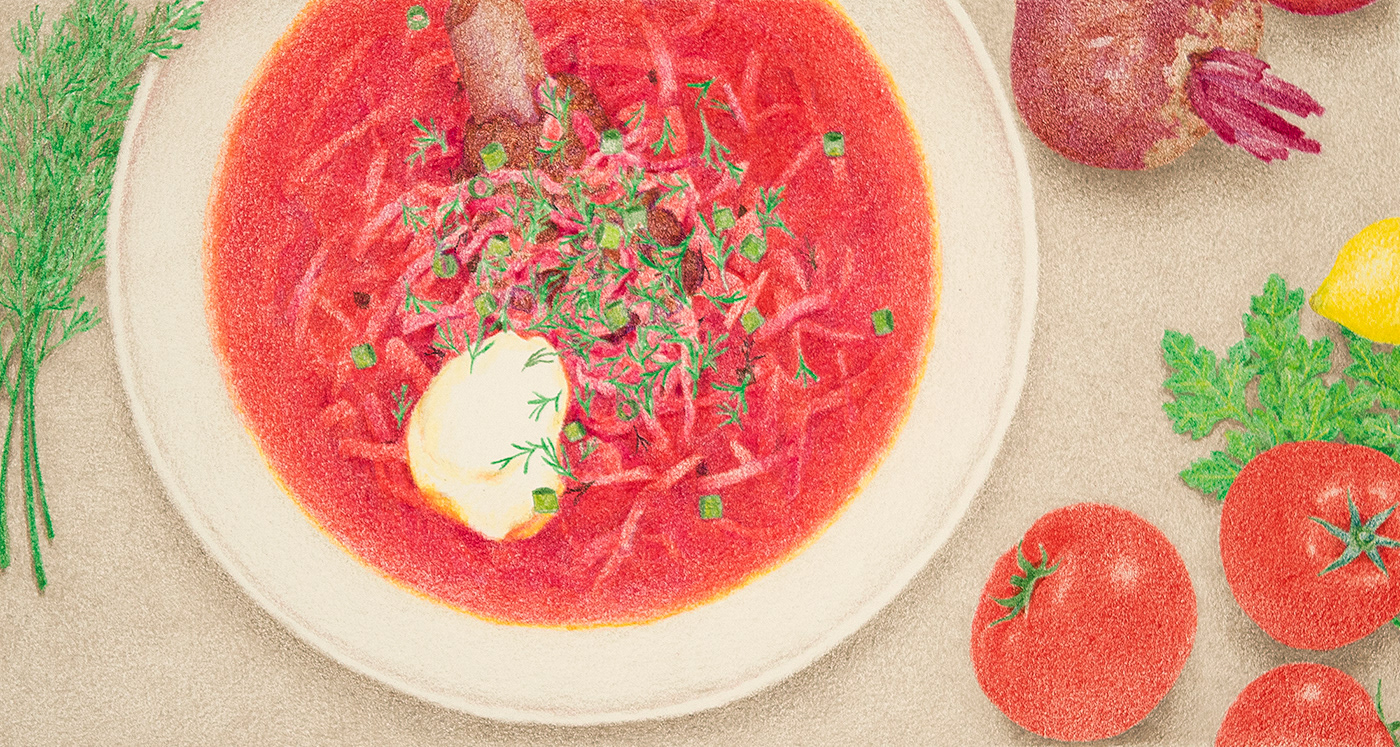 borscht Drawing  Food  food illustration ILLUSTRATION  Illustrator Packaging Soup イラスト 料理