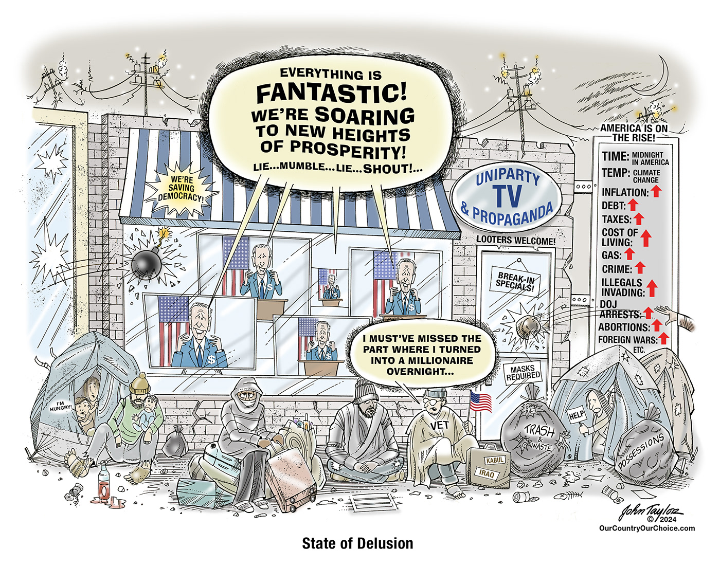 joe biden political cartoon democrats america liar State of the Union uniparty