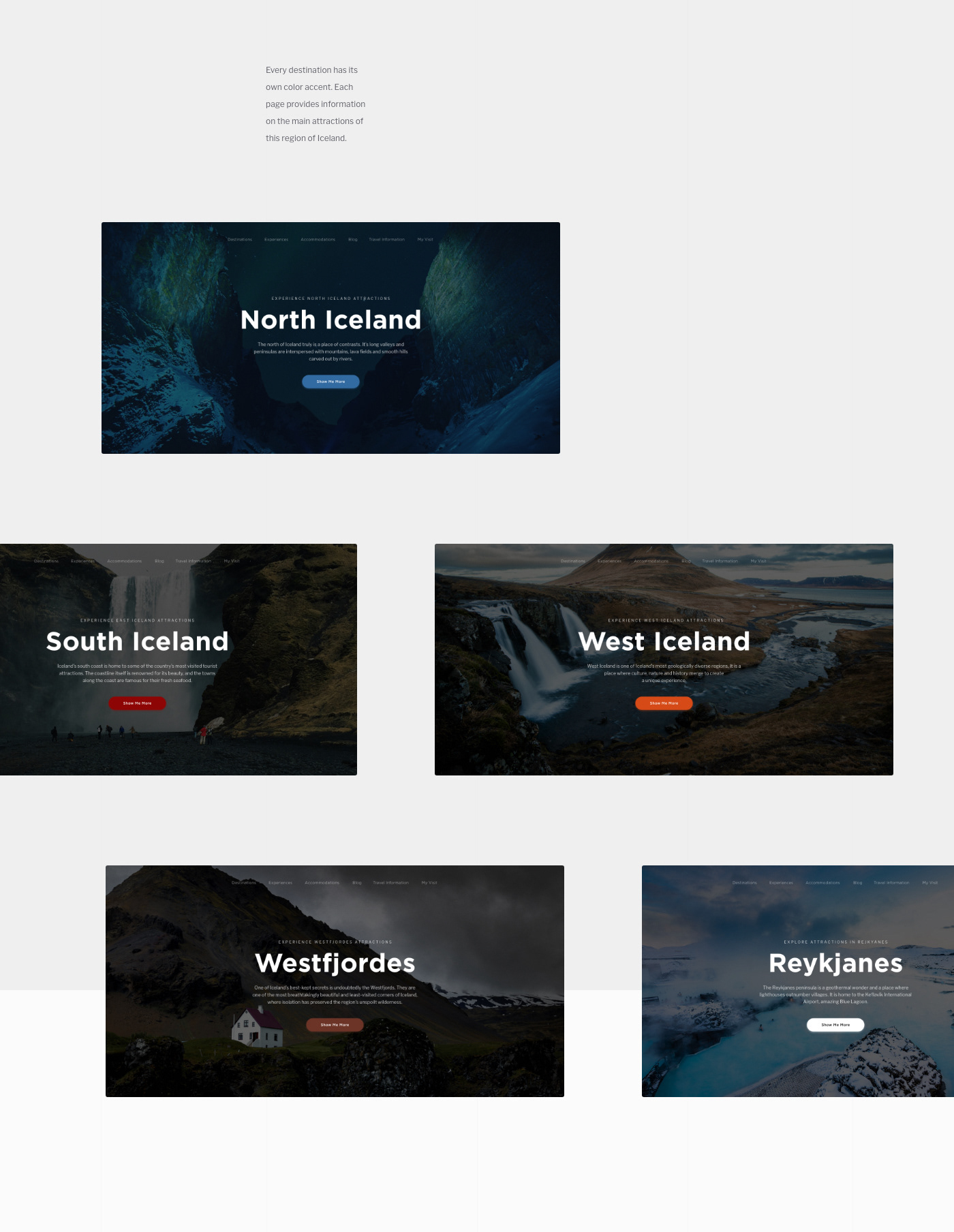 Travel Website iceland redesign tour UI design Webdesign adventure