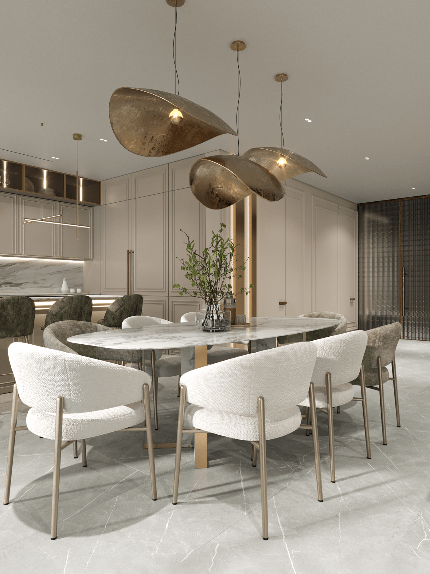 design Interior living room kitchen 3ds max visualization modern archviz 3D