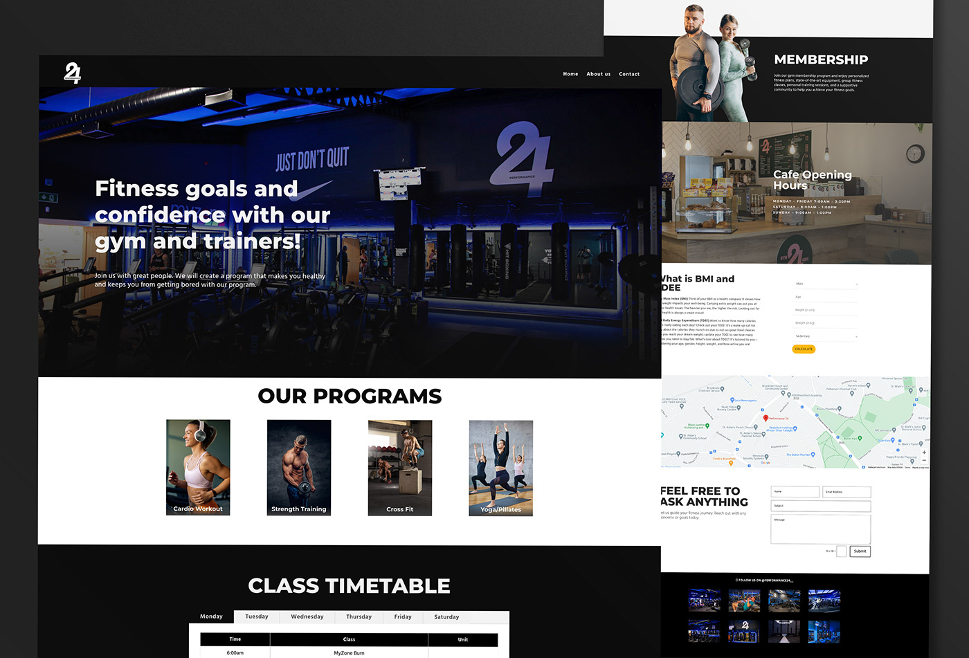 fitness Web Design  landing page ui design user interface gym