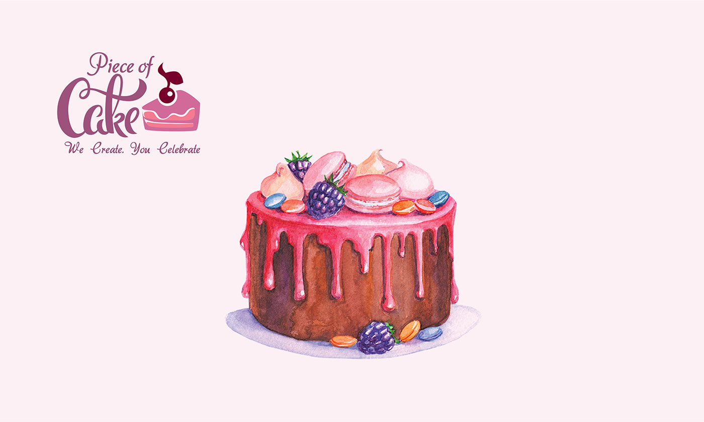 cake chocolate design Food  graphic design  identity logo piece of cake stationary