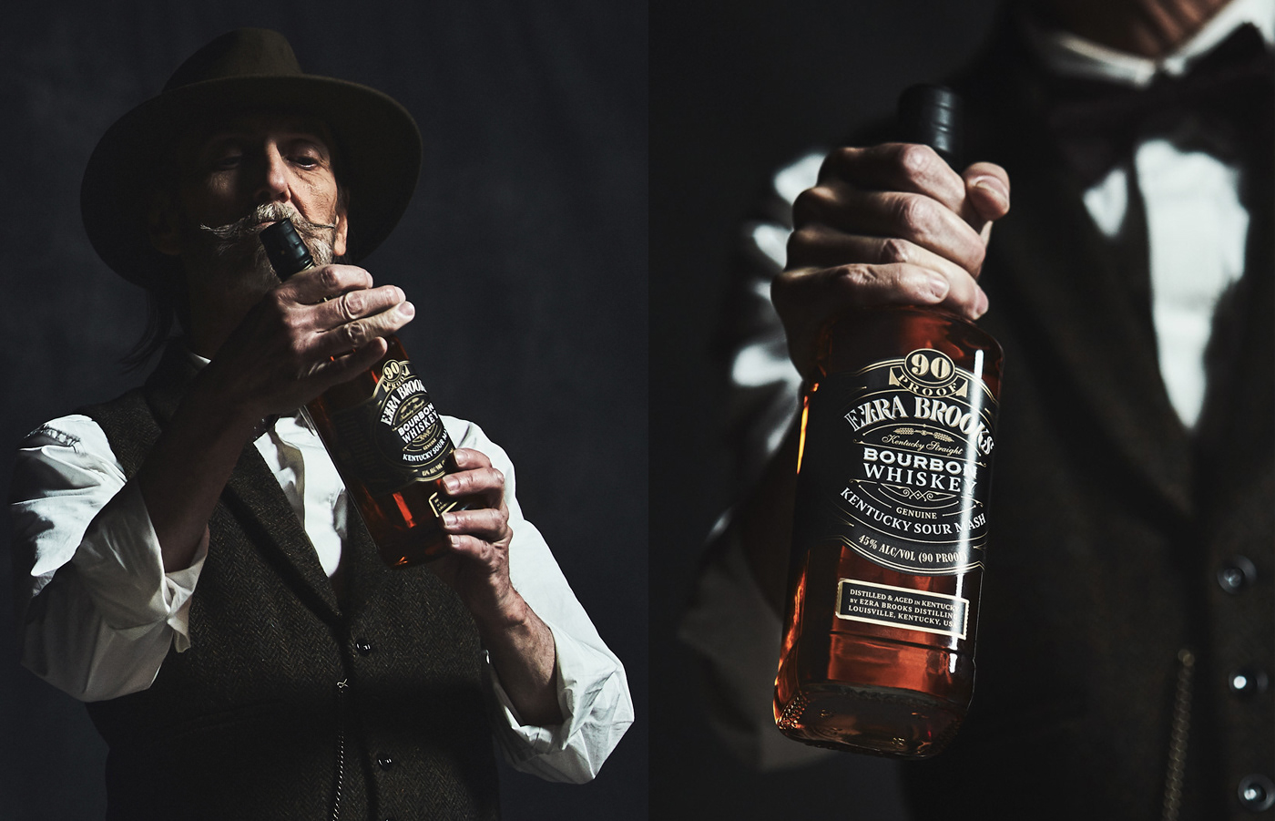 Advertising  bourbon Whiskey Ezra Brooks lifestyle portraits fantasy fictional character liquor Bootlegger