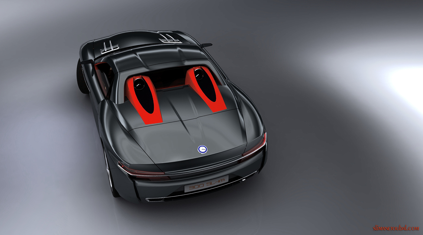 300 SL  roadster design concept car car mercedes digital 3D photoshop SLIMANE TOUBAL