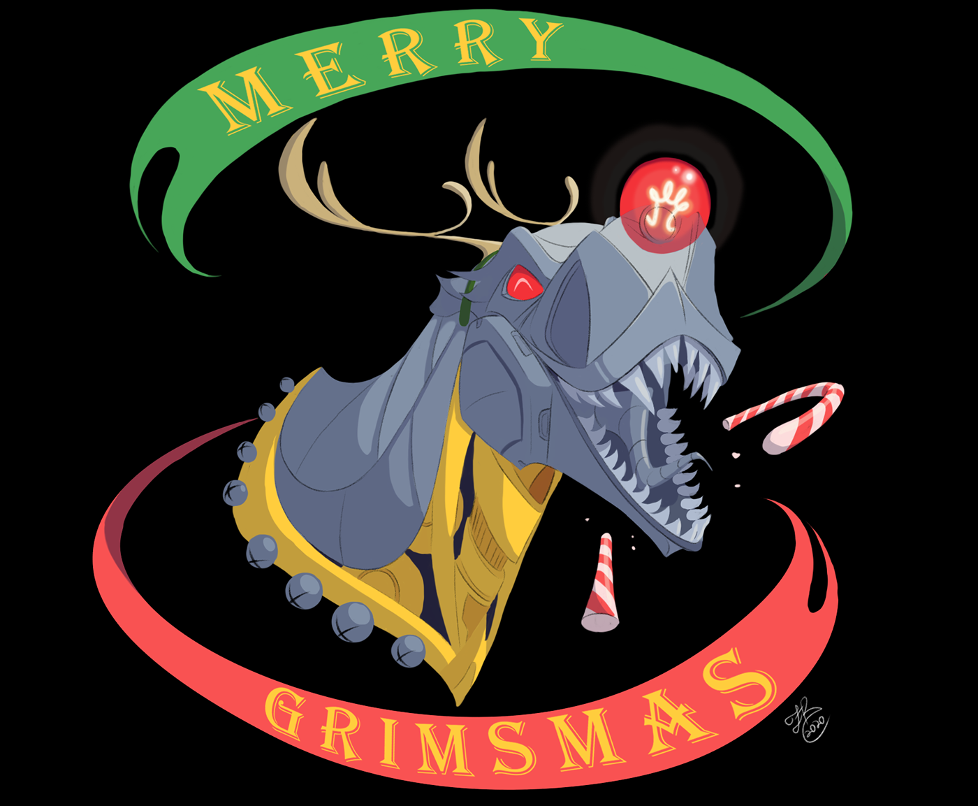 character art Christmas Art Fan Art grimlock Holiday Art IDW mtmte stylized TF Transformers