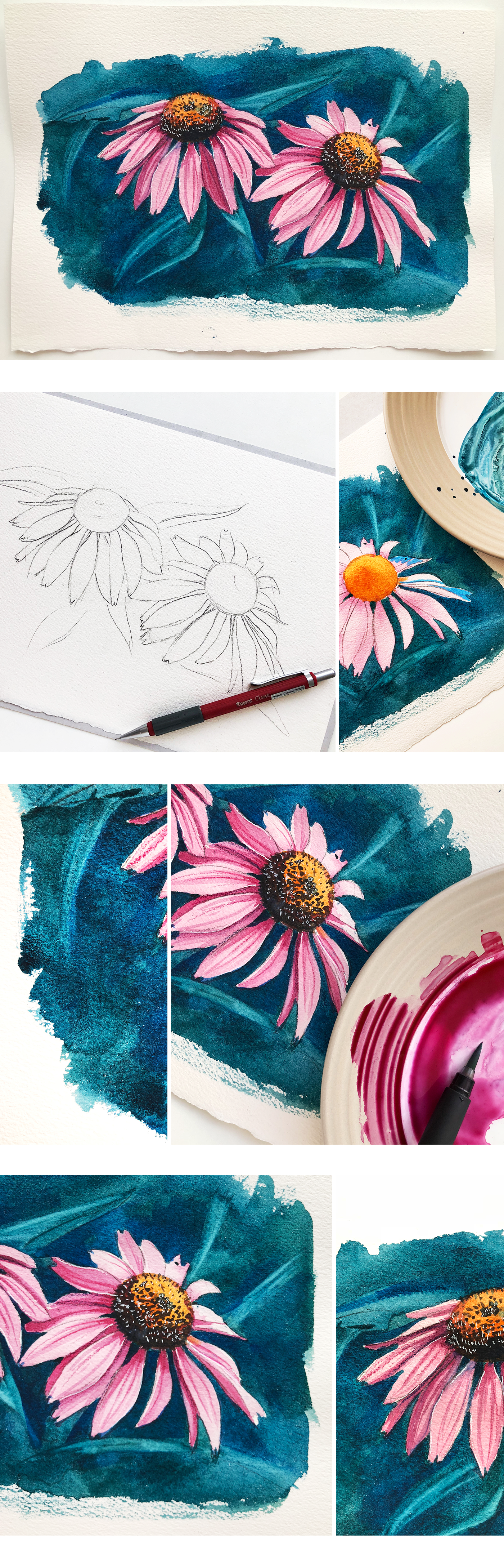 watercolors aquarelle ILLUSTRATION  Illustrator Flowers painting   sketch sketching watercolour