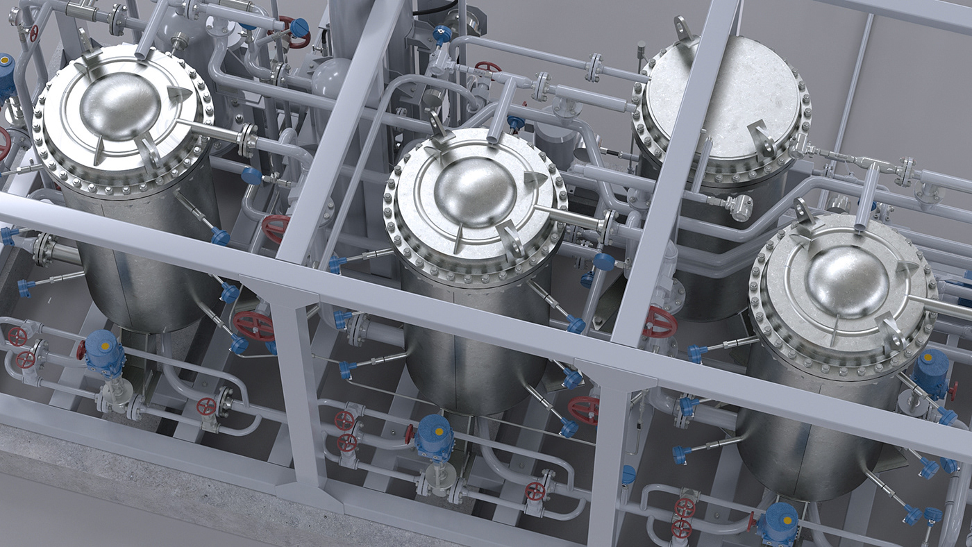 3D equipment Gas installation modeling oil Vizualization