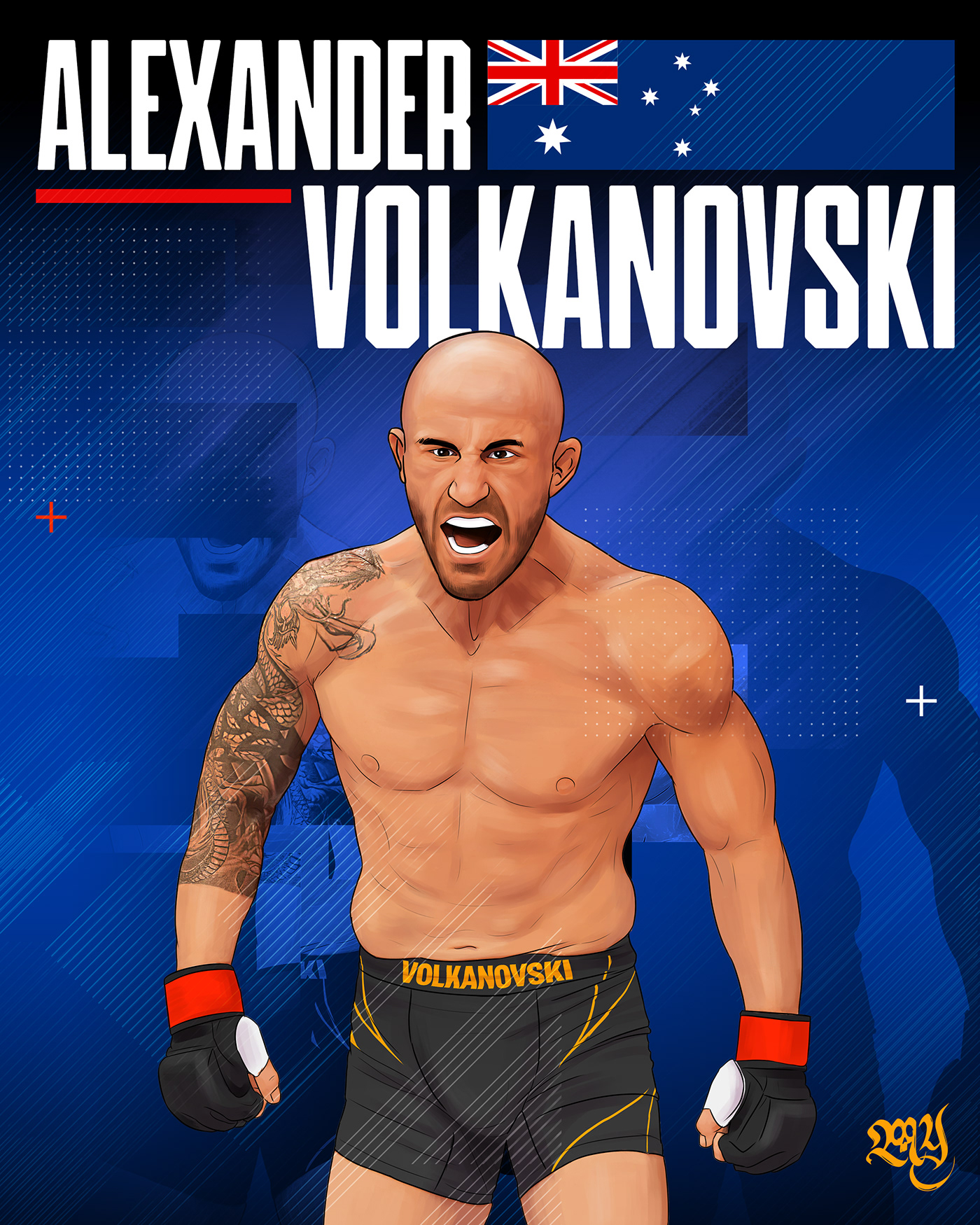 volkanovski MMA Sports Design digital painting UFC