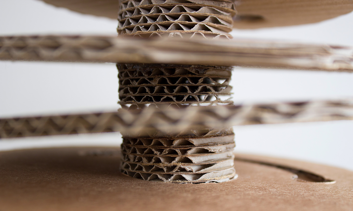 carboard Da Vinci egg marble machine loop interactivity papercut handcraft handmade