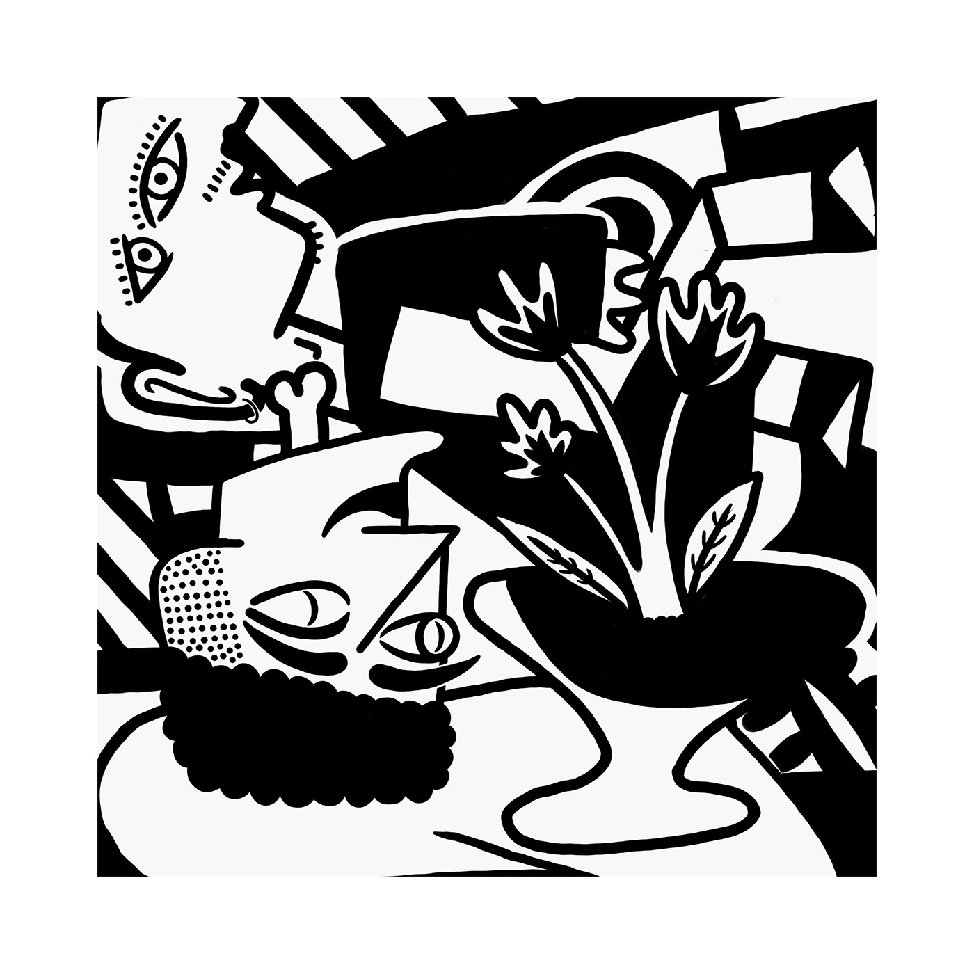Aarav SwatiManish abstract Abstract Art art black and white cubism distortion art face