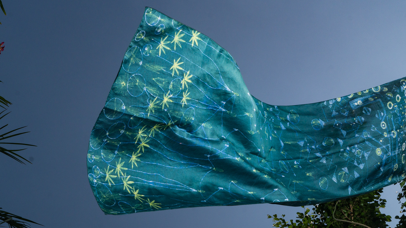 cannabis craft handicraft hemp India pattern design  print shibori surface design textile