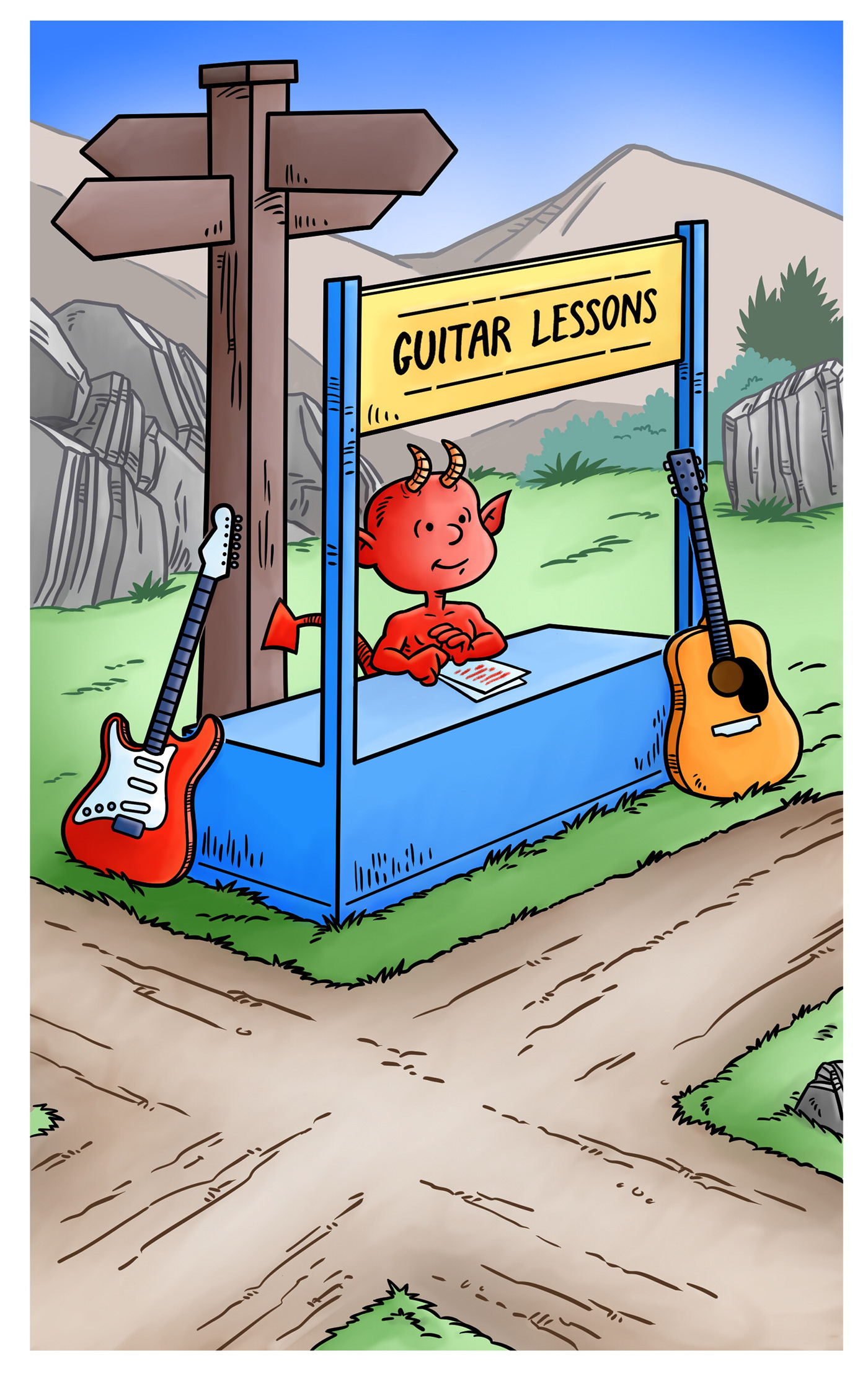 crossroads guitar devil demon cartoon