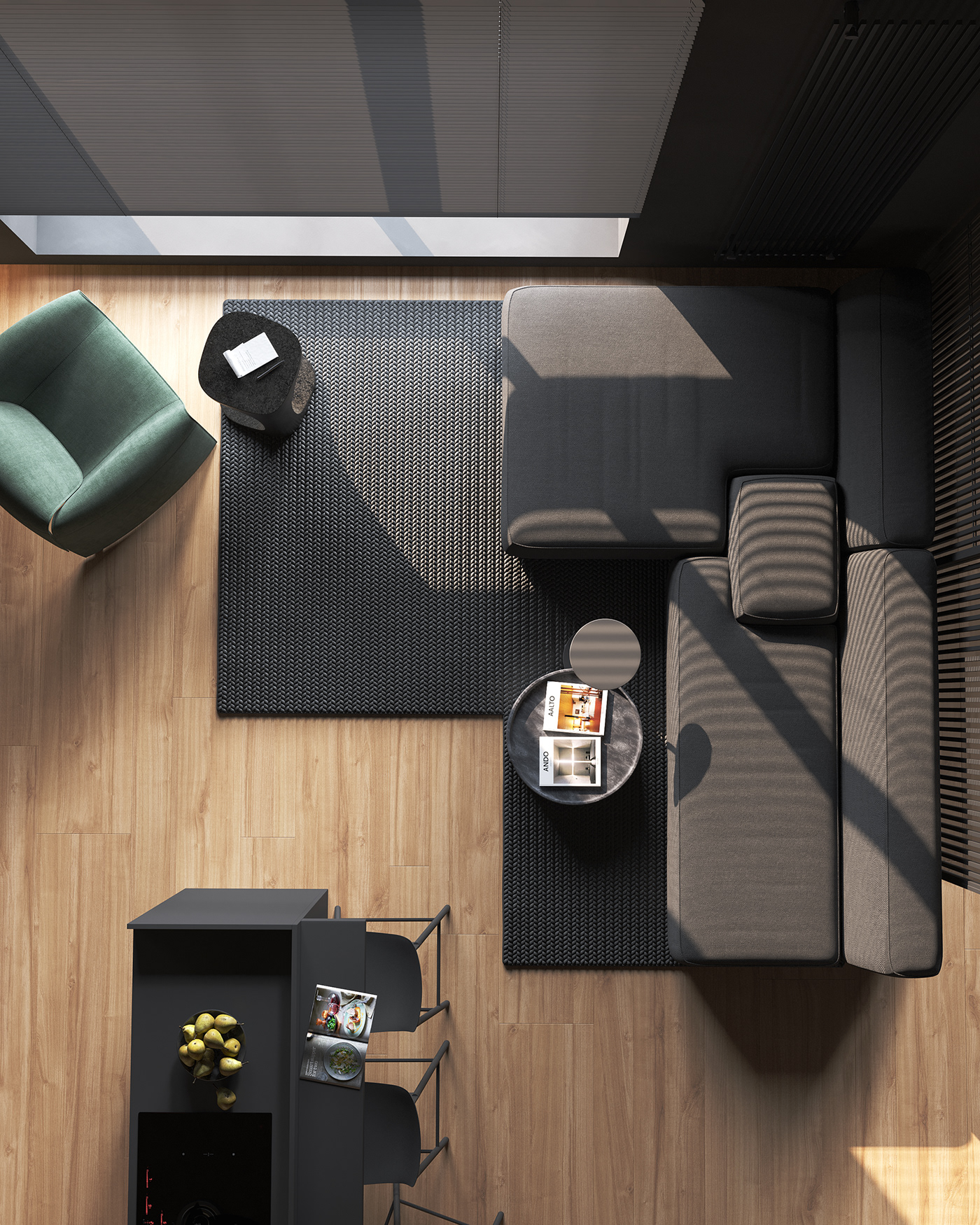 architecture bedroom interior design  kitchen livingroom minimalist modern monochrome Render worldwide