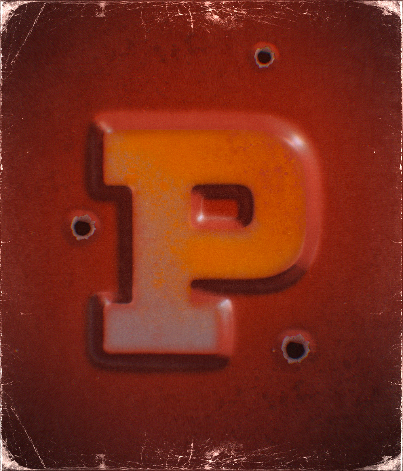 Digital Lettering of the letter P for Pulp Fiction