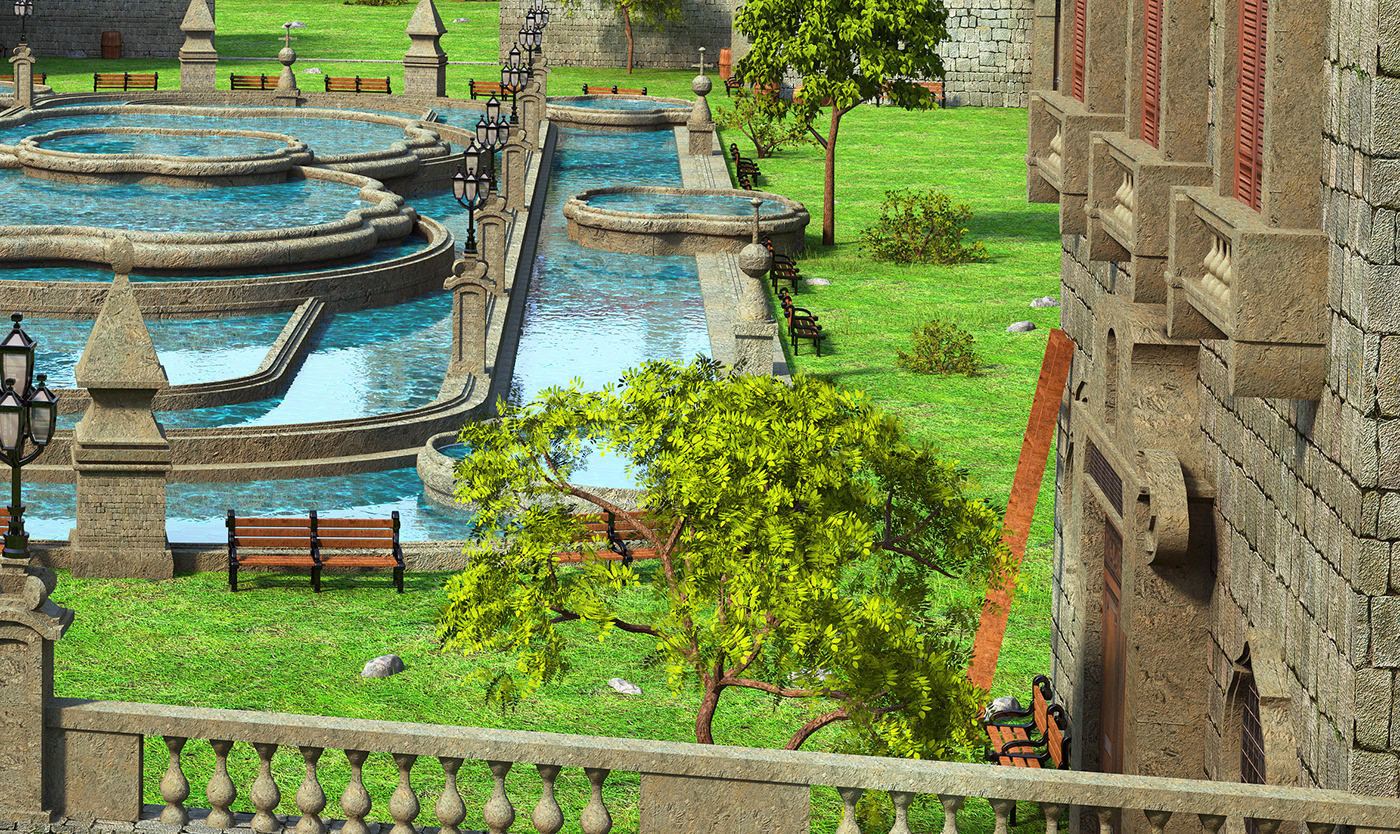 fantasy medieval 3D CGI game videogame Maya Mons Classic building