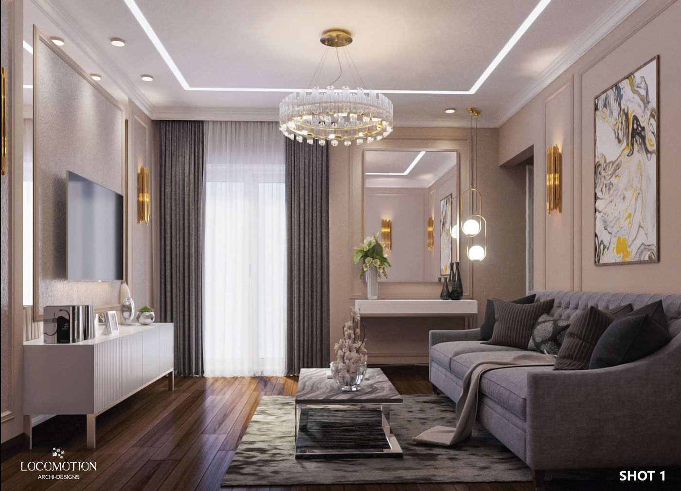 interior design  living room postmodern visualization