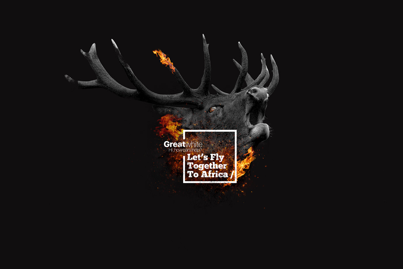 photoshop deer animal burn fire
