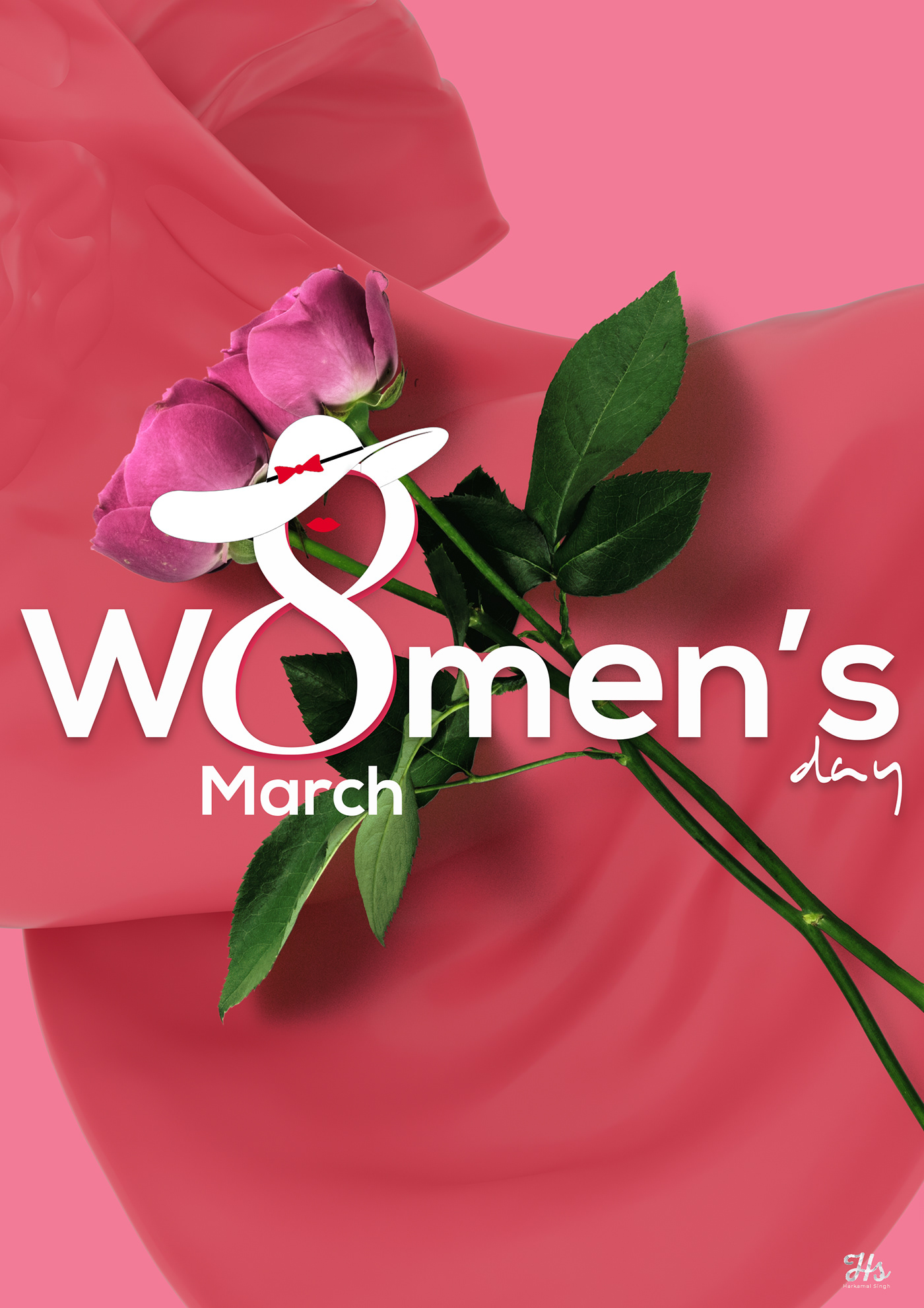 8 march cool creative Fashion  flower pink rose wome women women'sday