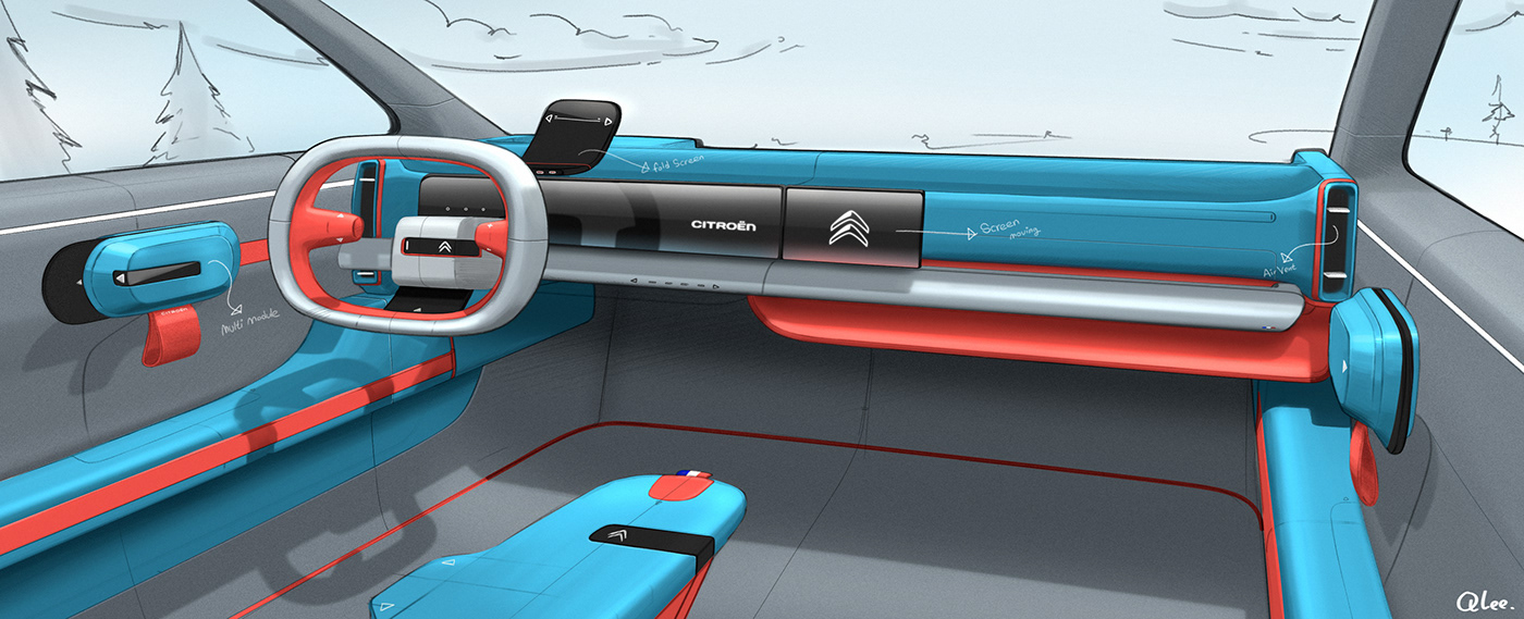 automobile automotive   car concept design Interior interior design  Render sketch Vehicle