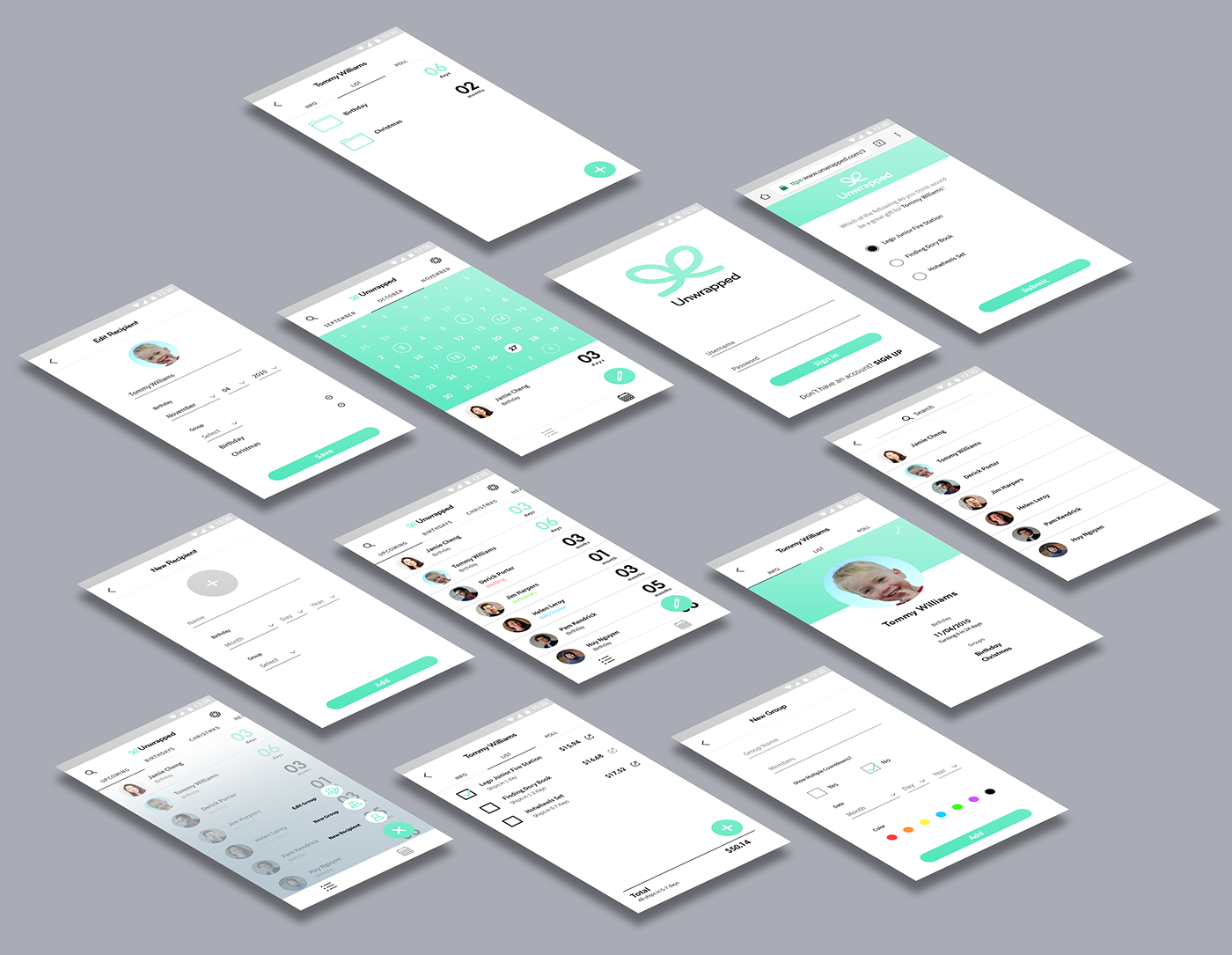 app gift unwrapped uiux