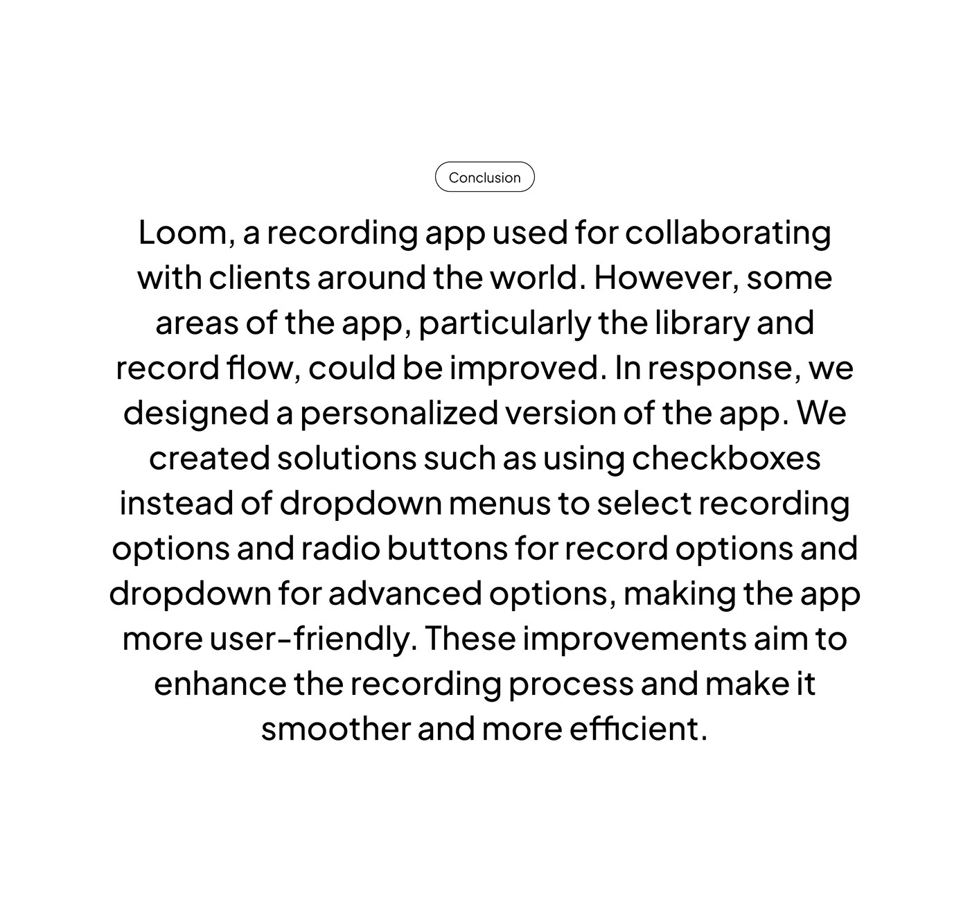 Recording App Behance Conclusion