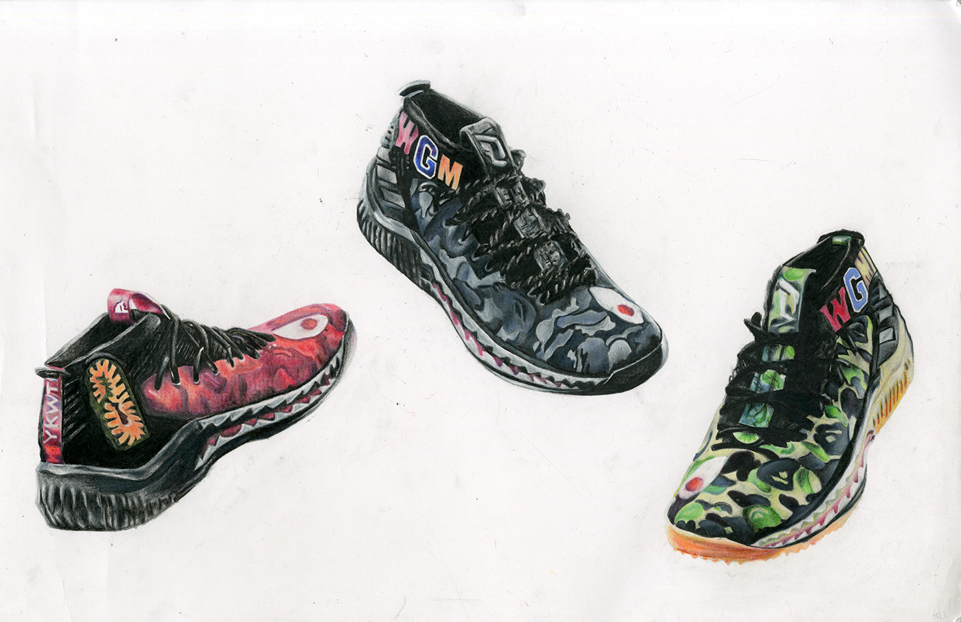 shoes art commissions student ILLUSTRATION  colored pencil