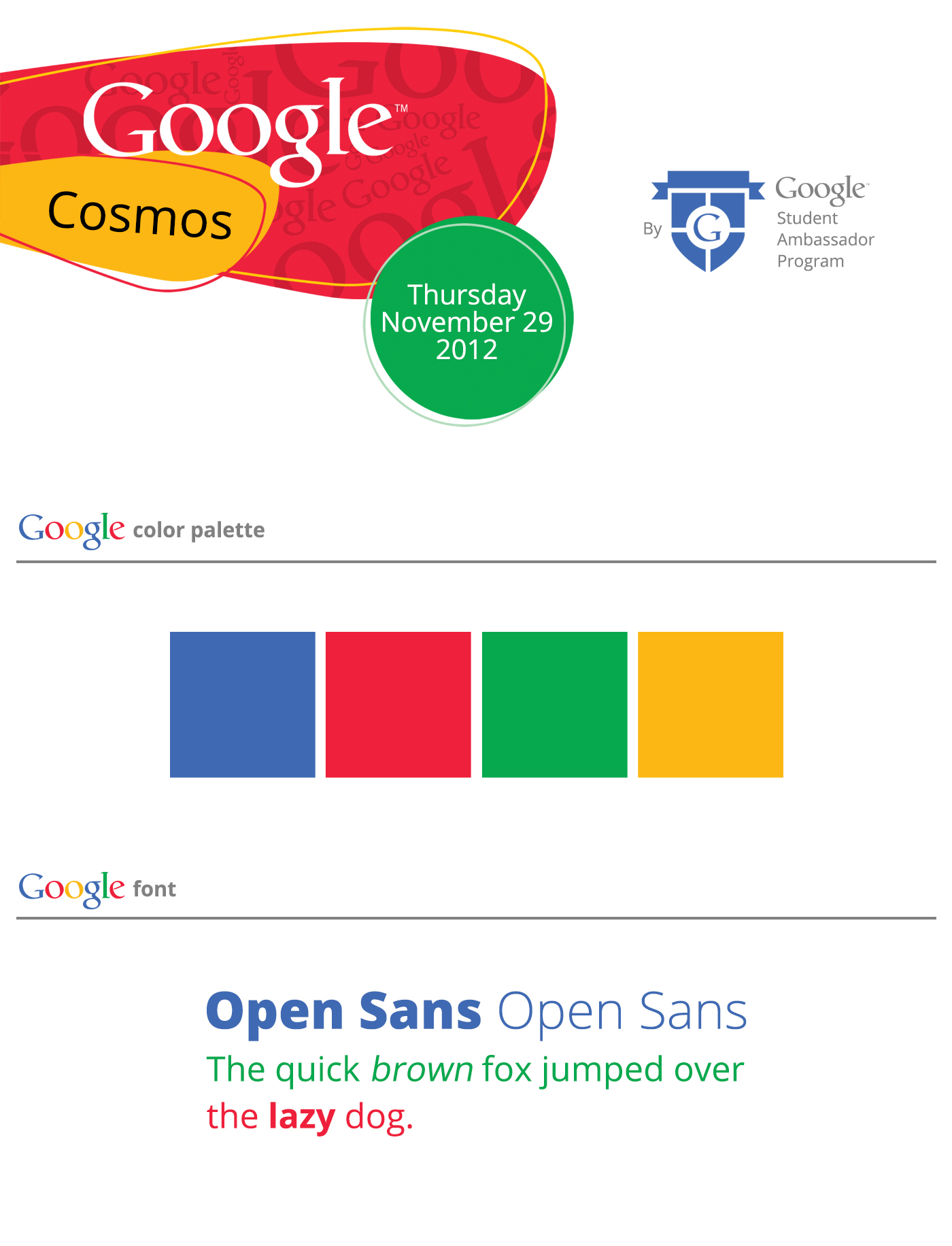 google student ambassador GSA cosmos colors colorful