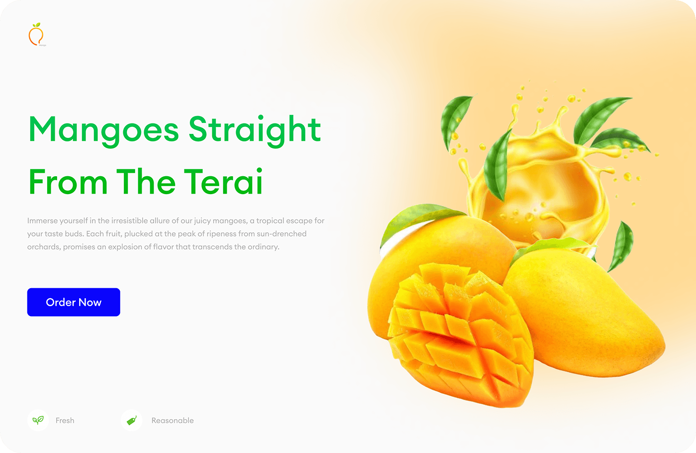 Fruit mangoes Web Design  E-commerce Design UI/UX Figma UX design ui design Web Website Design