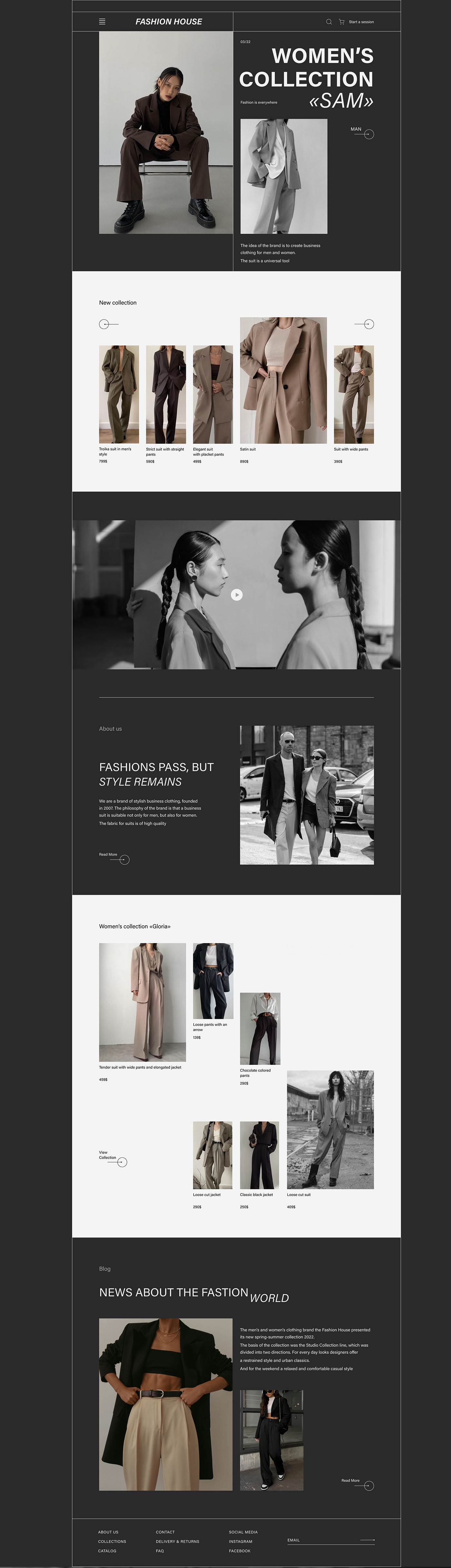 fashion design Figma Mobile app Online shop UI UI/UX user interface Web Design  Website Website Design